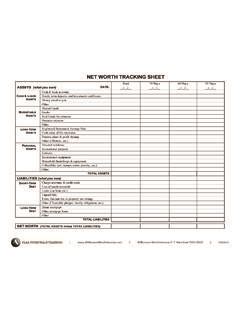 Secrets of the Millionaire Mind Bonus Net Worth Tracking Sheet .
